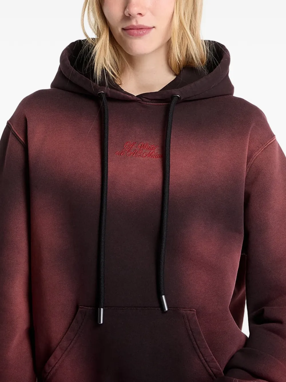 Off-White x AC Milan hoodie met kleurverloop Rood
