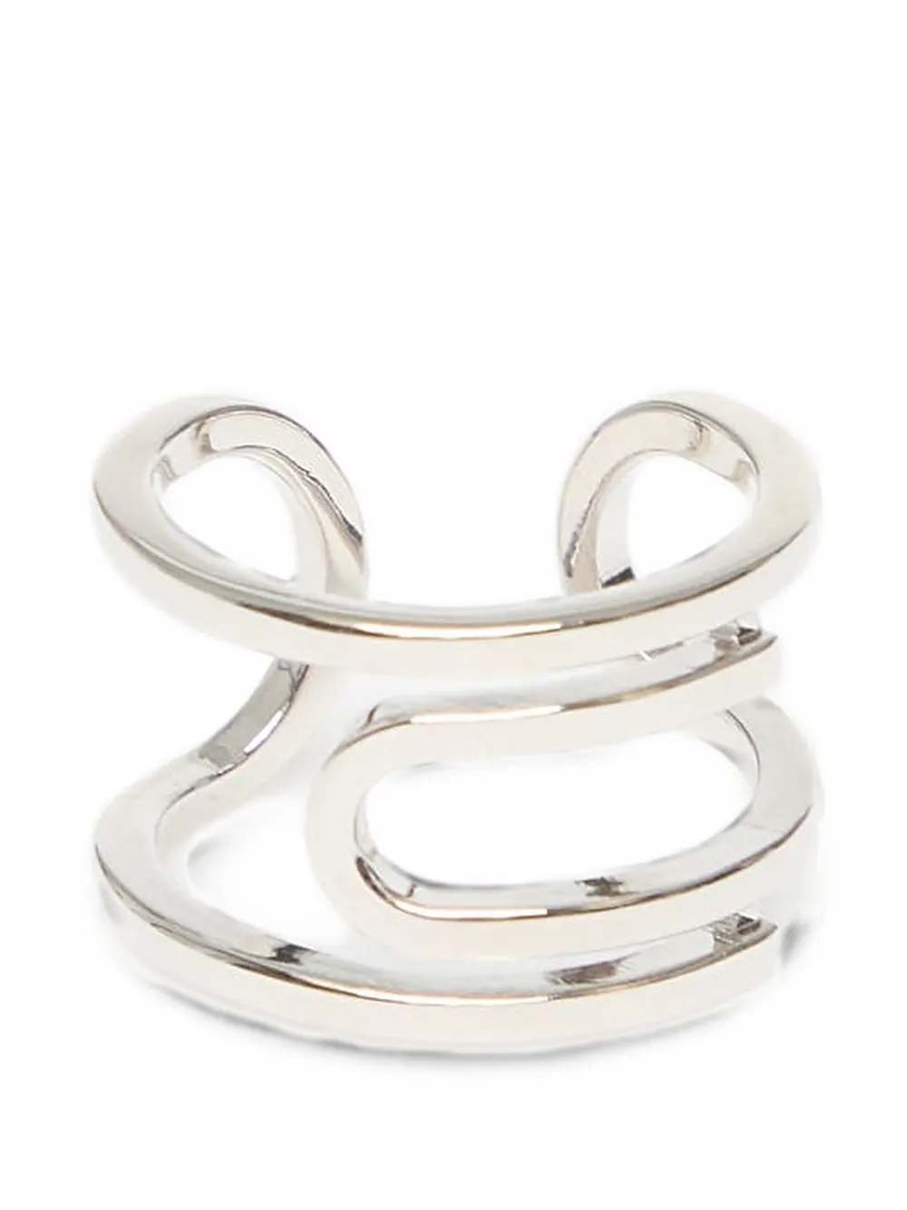 Off-White Paperclip cut-out ring - Argento