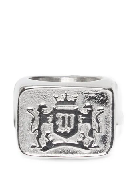 WASTED engraved crest signet ring
