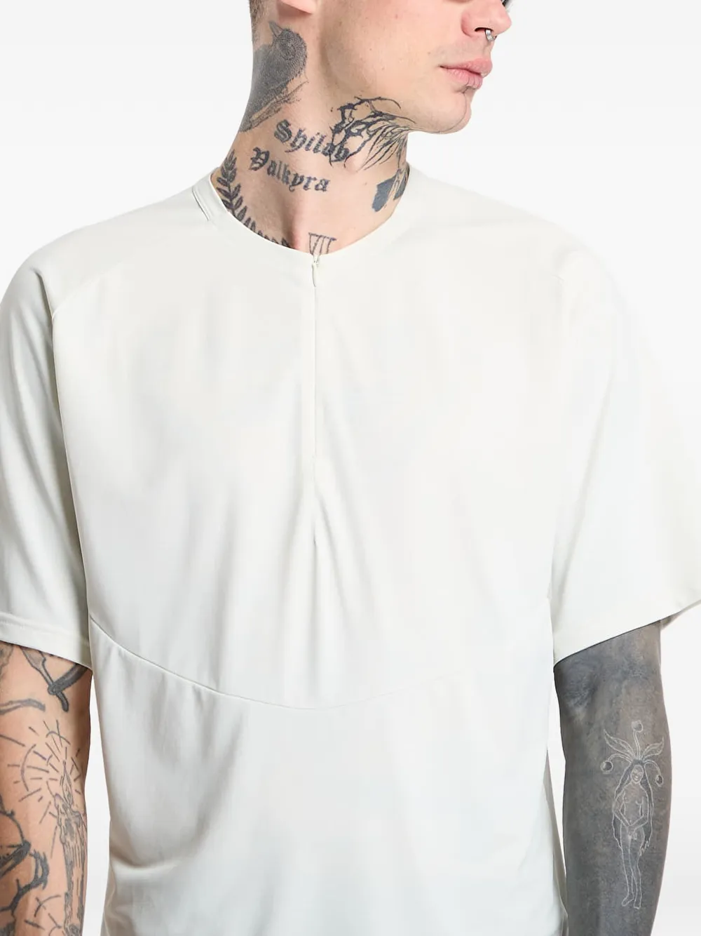 Mammut x Hiking Patrol T-shirt met halve rits Beige