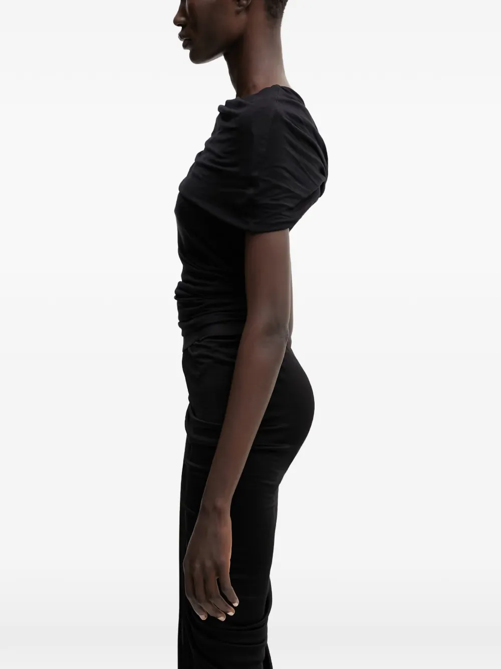 Rick Owens Lilies Lola top met ruches en boothals Zwart