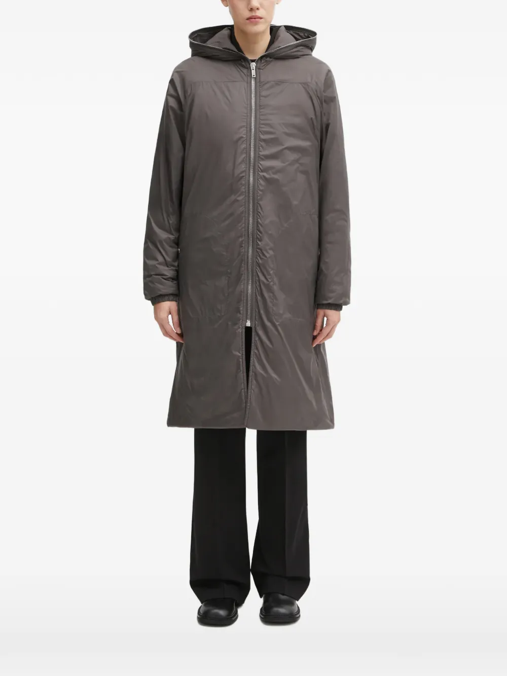 Rick Owens DRKSHDW hooded zip-up windbreaker coat - Grigio