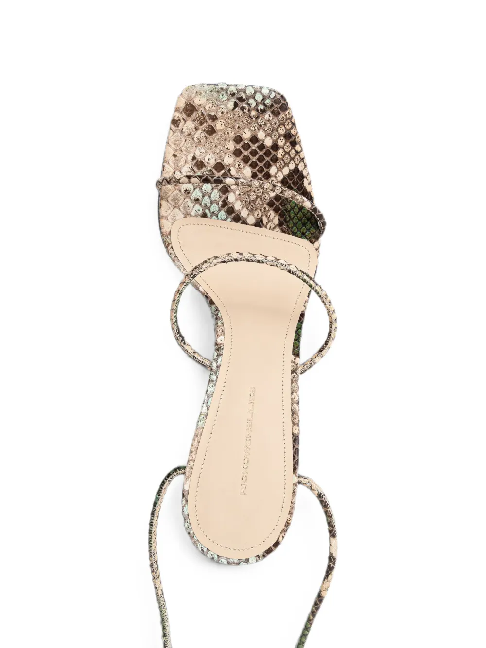 Rick Owens Lilies Cantilever snakeskin-effect tie-fastening sandals Beige