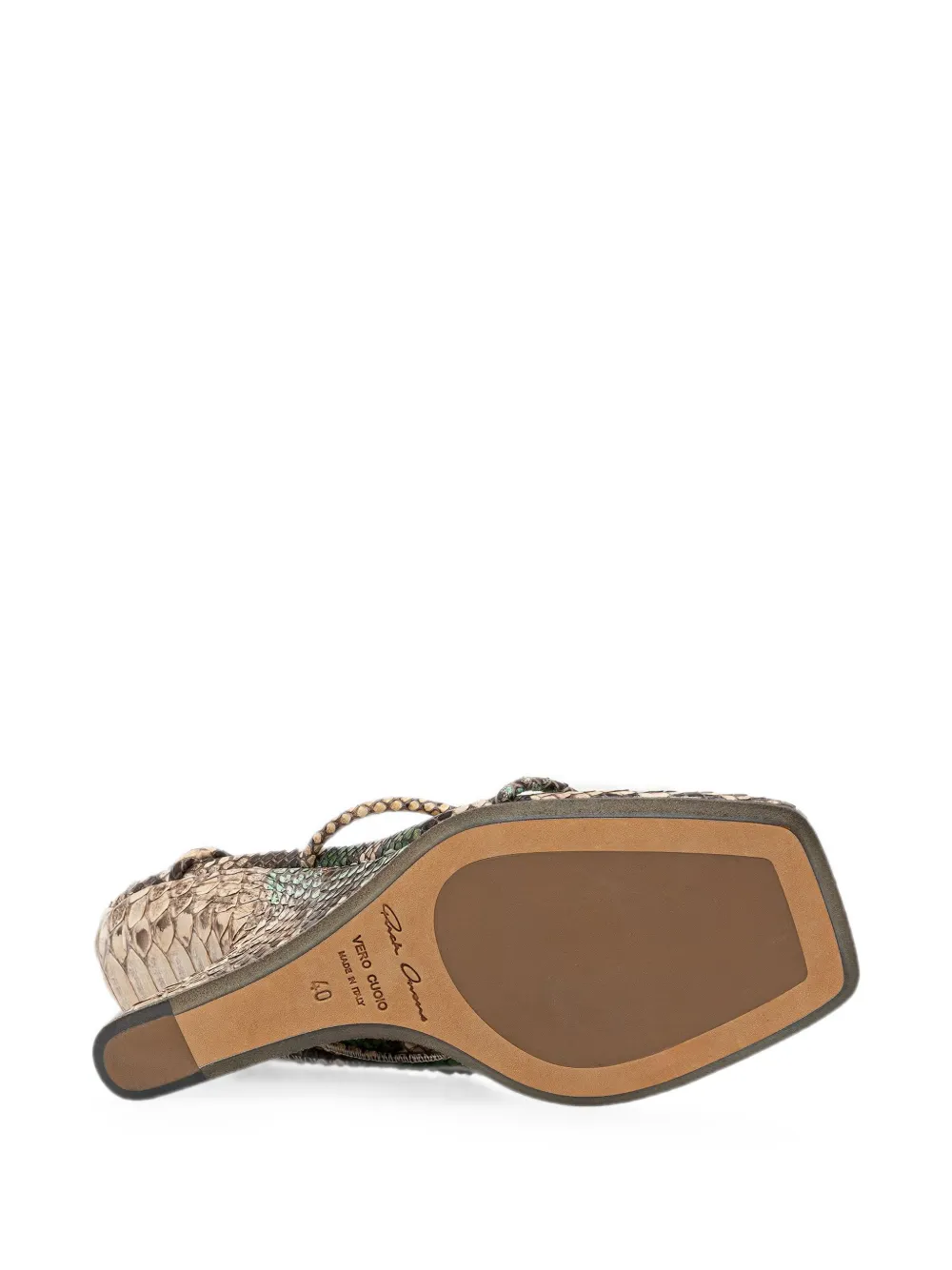 Rick Owens Lilies Cantilever snakeskin-effect tie-fastening sandals Beige