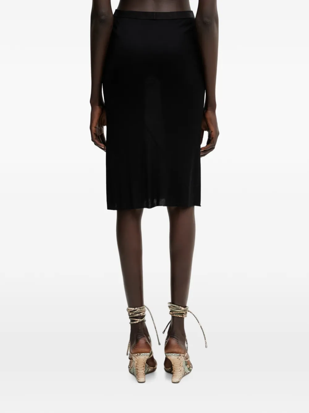 Rick Owens Lilies Jersey midi-rok met elastische tailleband Beige
