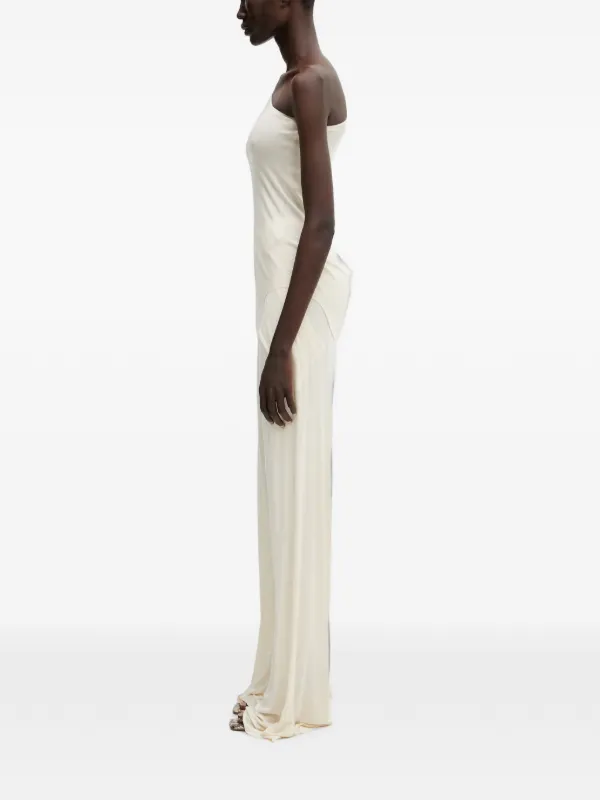Rick Owens Lilies【38】変形ノースリーブベスト 伊製 ホワイト Rick Owens Lilies one-shoulder curved-hem T-shirt | Neutrals