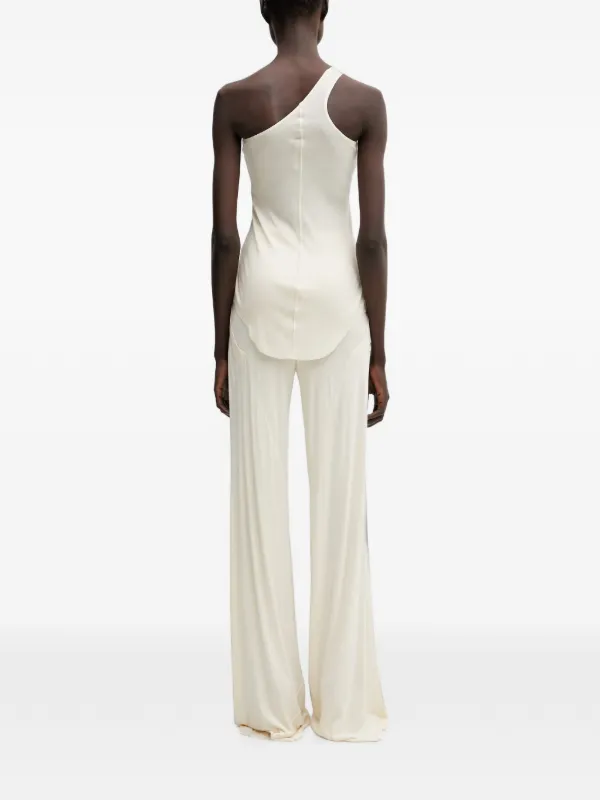 Rick Owens Lilies【38】変形ノースリーブベスト 伊製 ホワイト Rick Owens Lilies one-shoulder curved-hem T-shirt | Neutrals