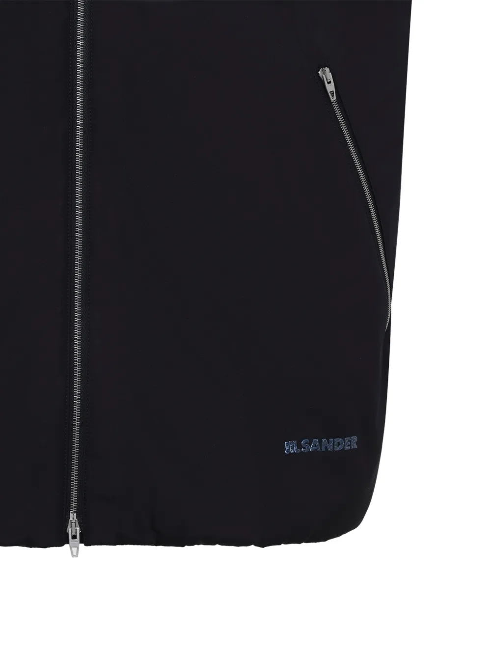 Jil Sander logoprinten gilet met trechterhals Zwart