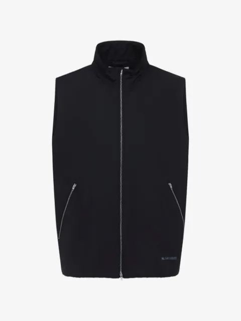Jil Sander Stehkragen-Weste mit Logo-Print