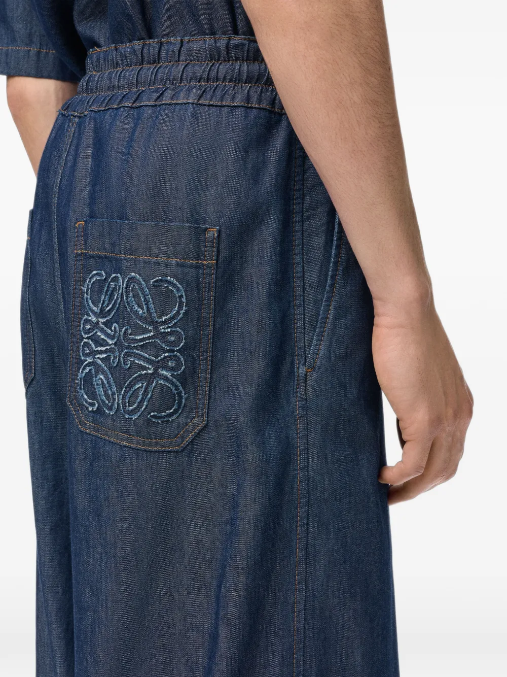 LOEWE Chambray broek en trekkoord Blauw