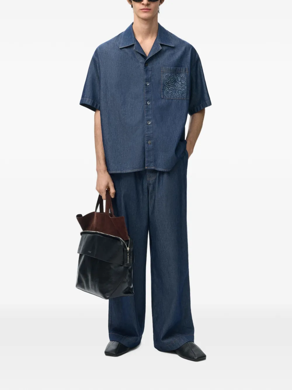 LOEWE Chambray broek en trekkoord Blauw