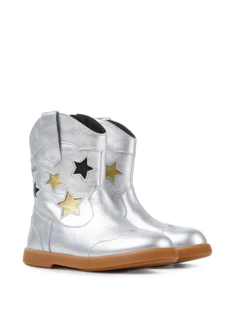 Camper Kids Duet star-patch leather ankle boots