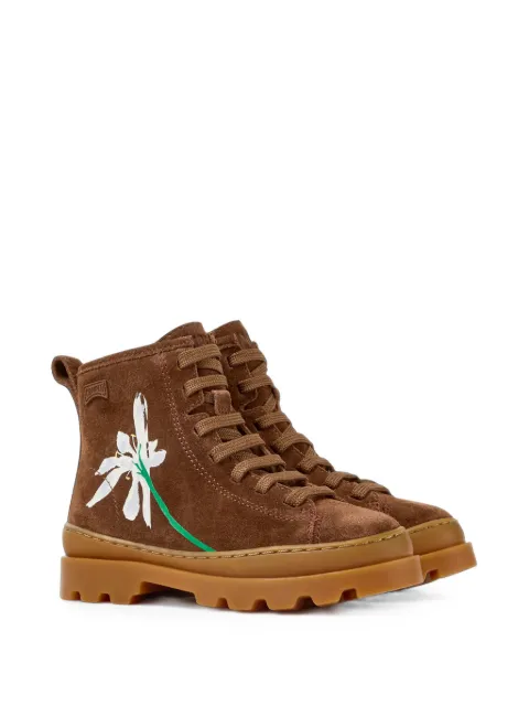 Camper Kids Twins brutus floral-detail suede boots