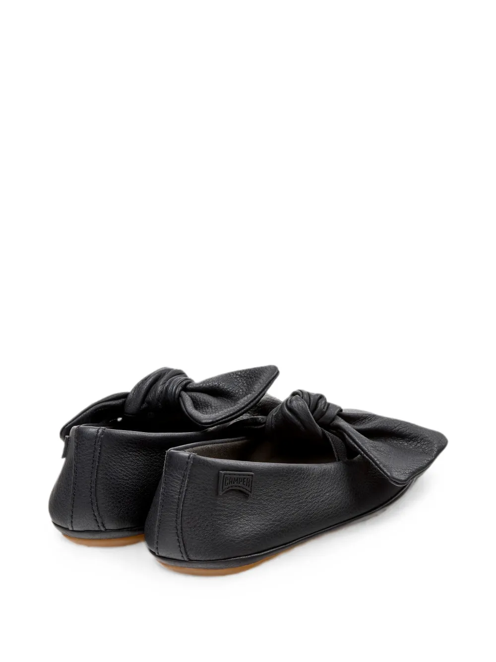 Camper Kids Right leren ballerina's met geknoopt detail Zwart