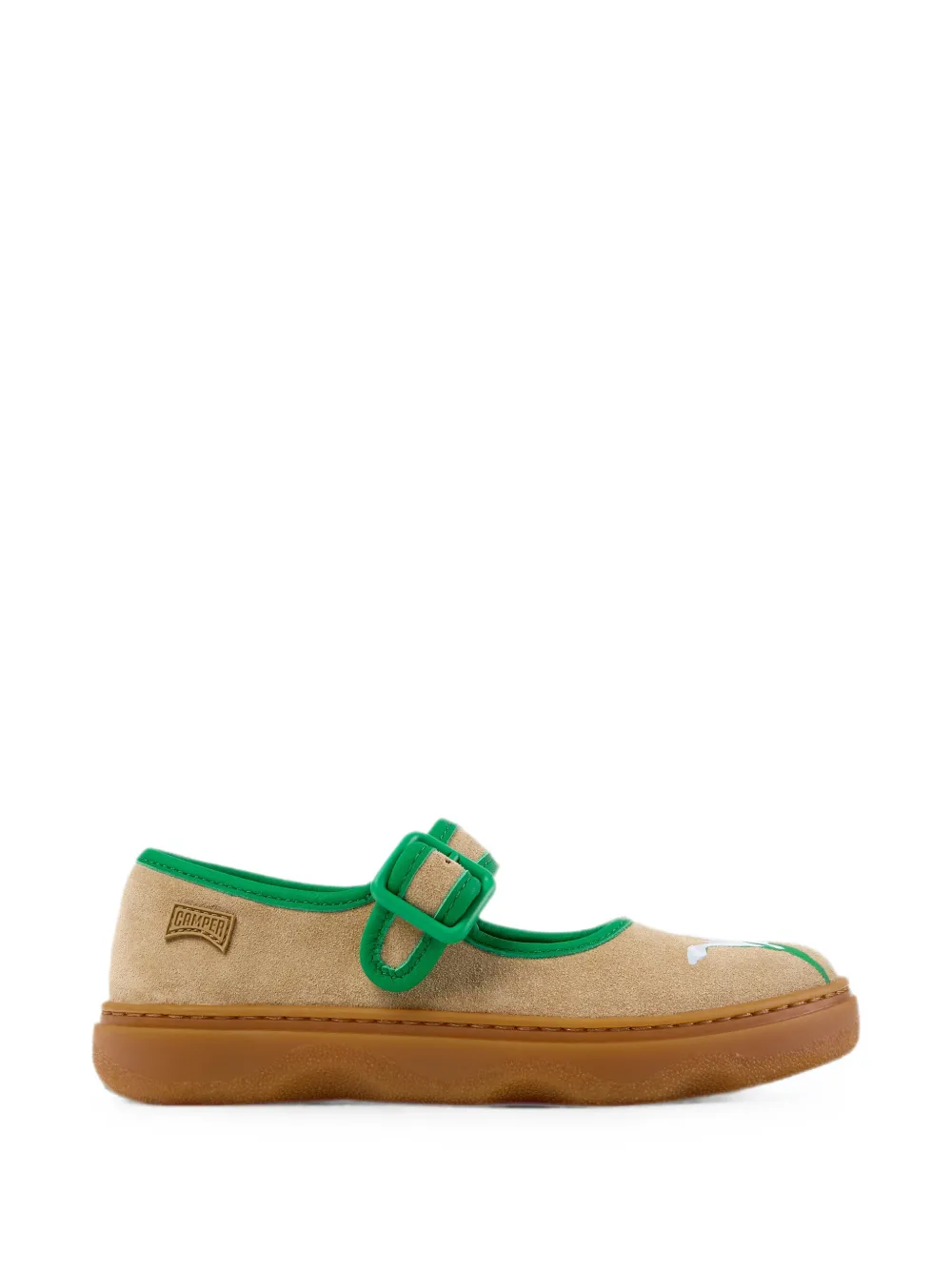 Camper Kids Ballerine Twins a fiori - Marrone