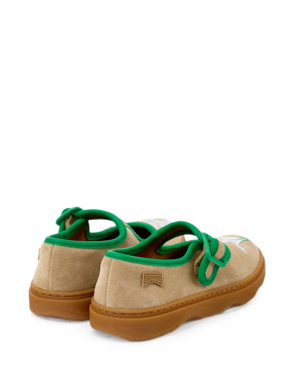 Camper Kids Twins ballerina's met bloemenprint Bruin
