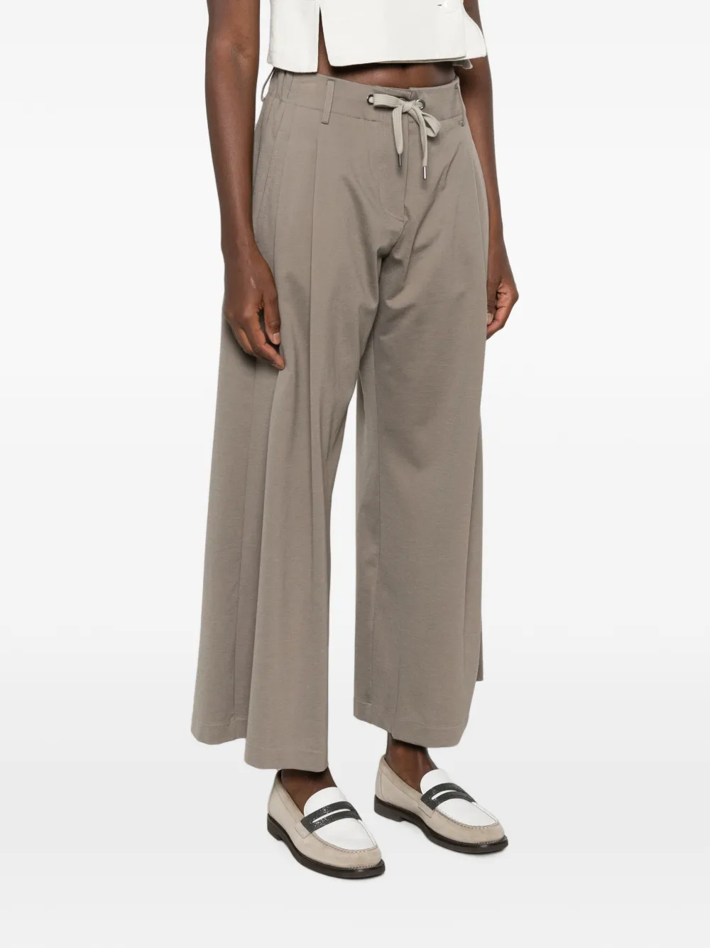 Brunello Cucinelli Plooibroek met trekkoord Beige