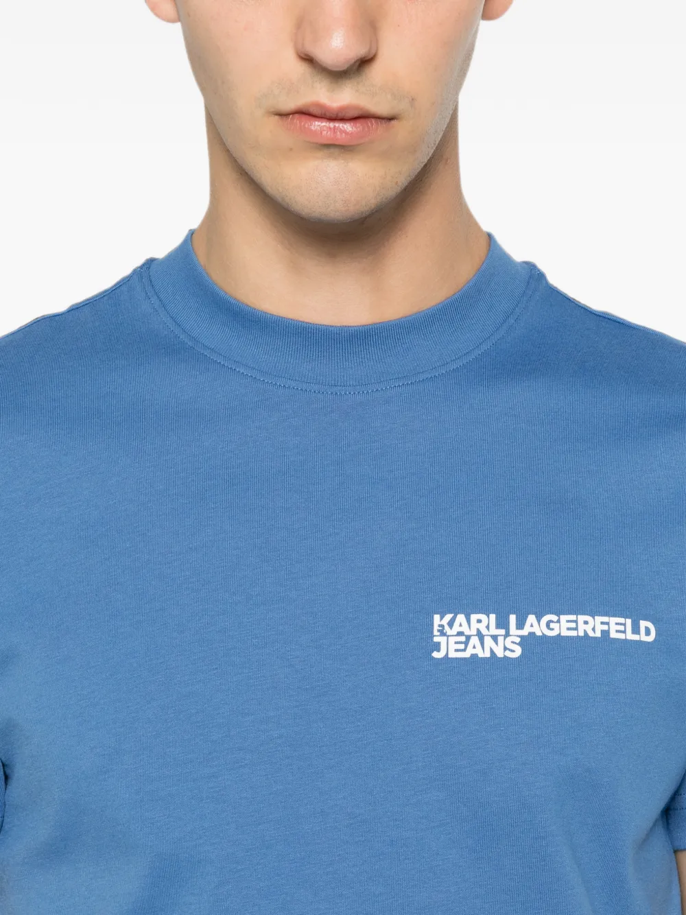 Karl Lagerfeld Jeans T-shirt met logoprint Blauw