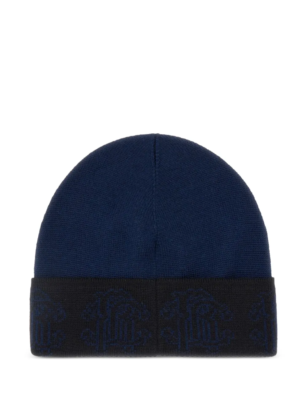 Roberto Cavalli Wollen muts met logo-intarsia Blauw