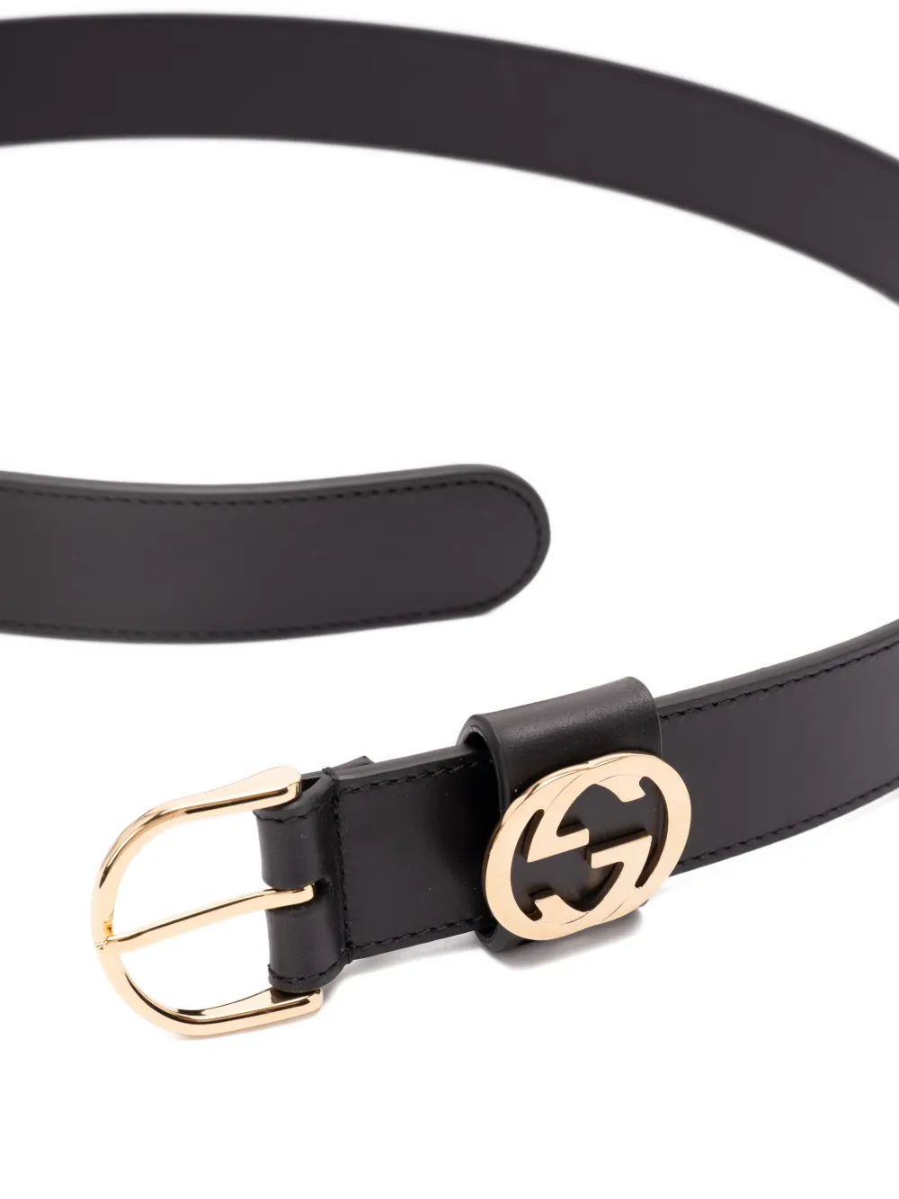 Gucci Leren gespriem Zwart