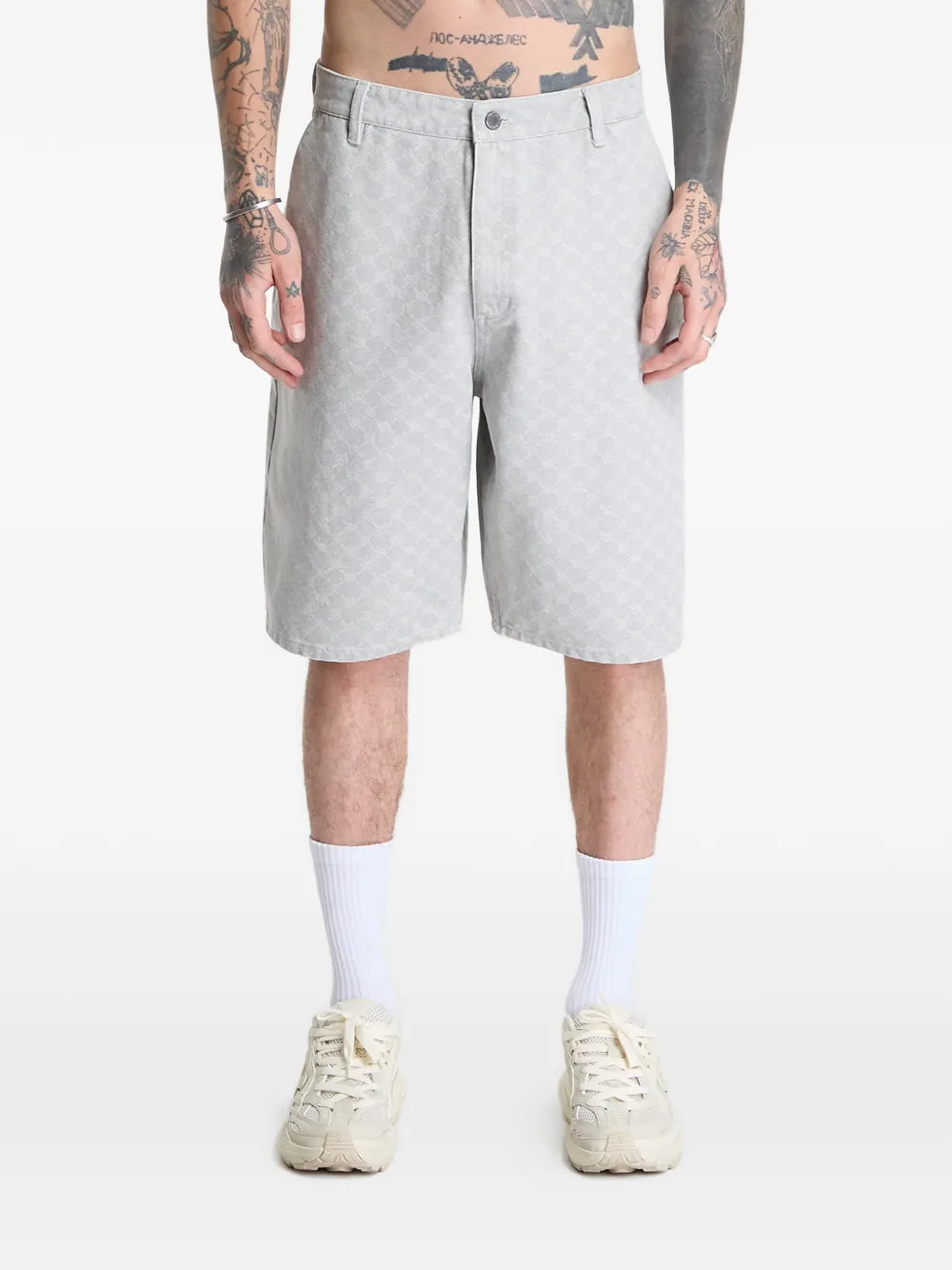 Daily Paper washed monogram shorts - Grey