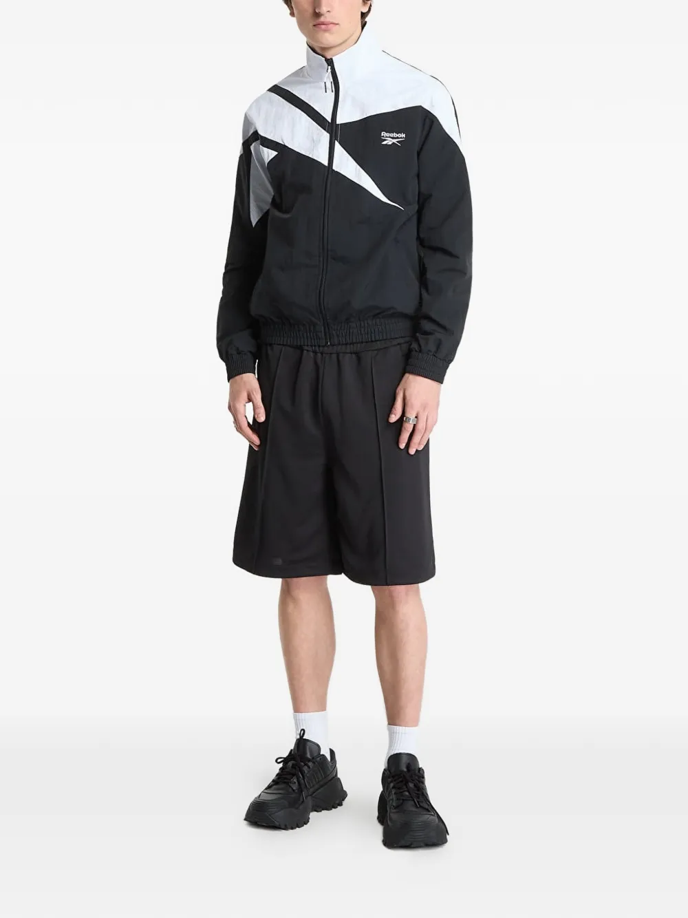 Reebok Trainingsjack met geborduurd logo Zwart