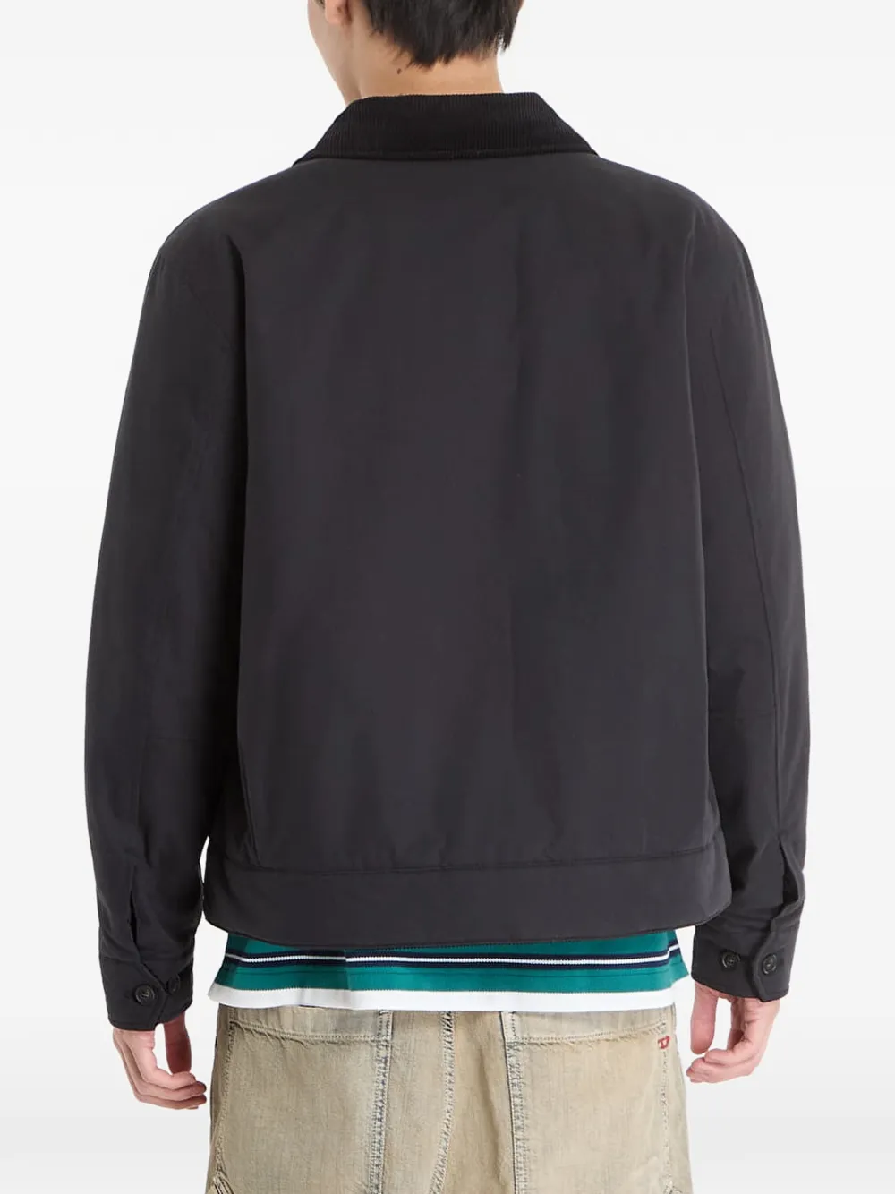 Fred Perry Caban jack met ribfluwelen kraag Zwart