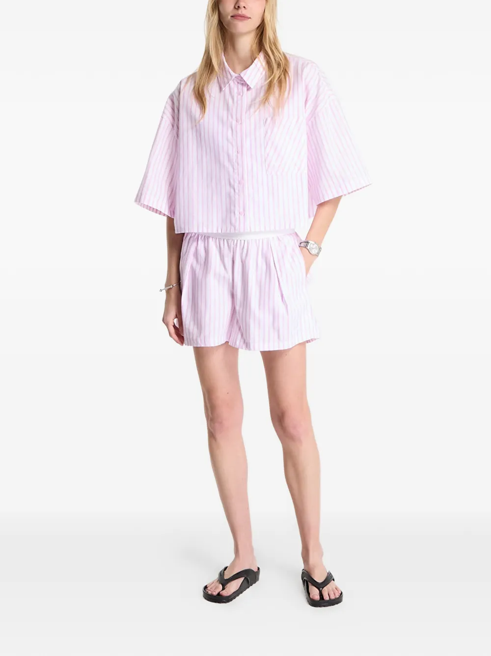 Nike Chill Popeline blouse met strepen Wit