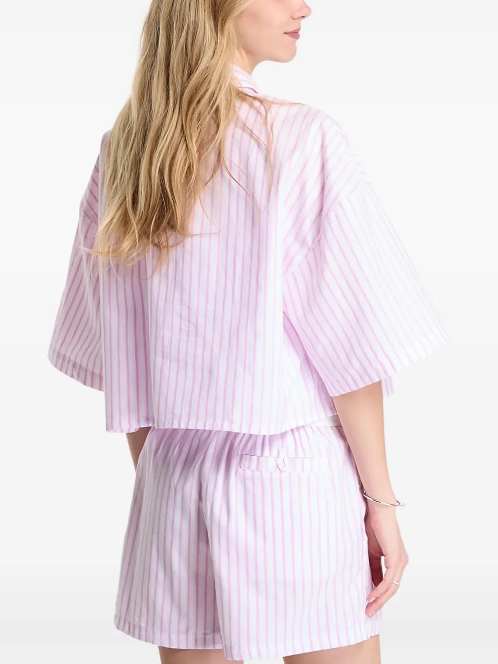 Nike Chill Popeline blouse met strepen Wit