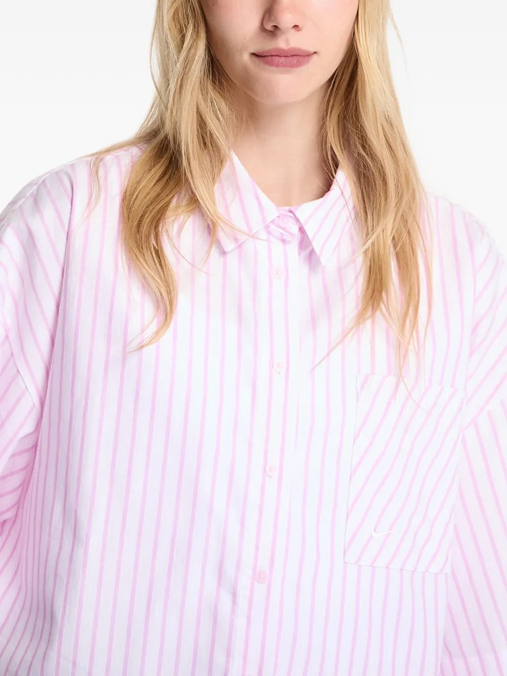 Nike Chill Popeline blouse met strepen Wit