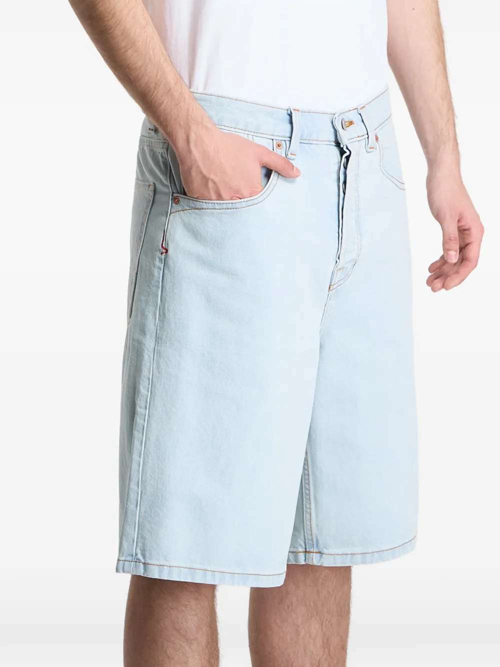 Vans Check-5 baggy denim shorts Blauw