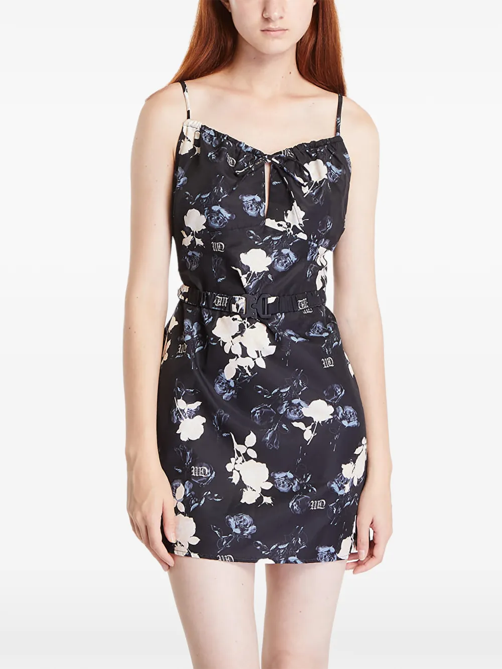 WASTED Mazzy floral-print mini dress - Nero