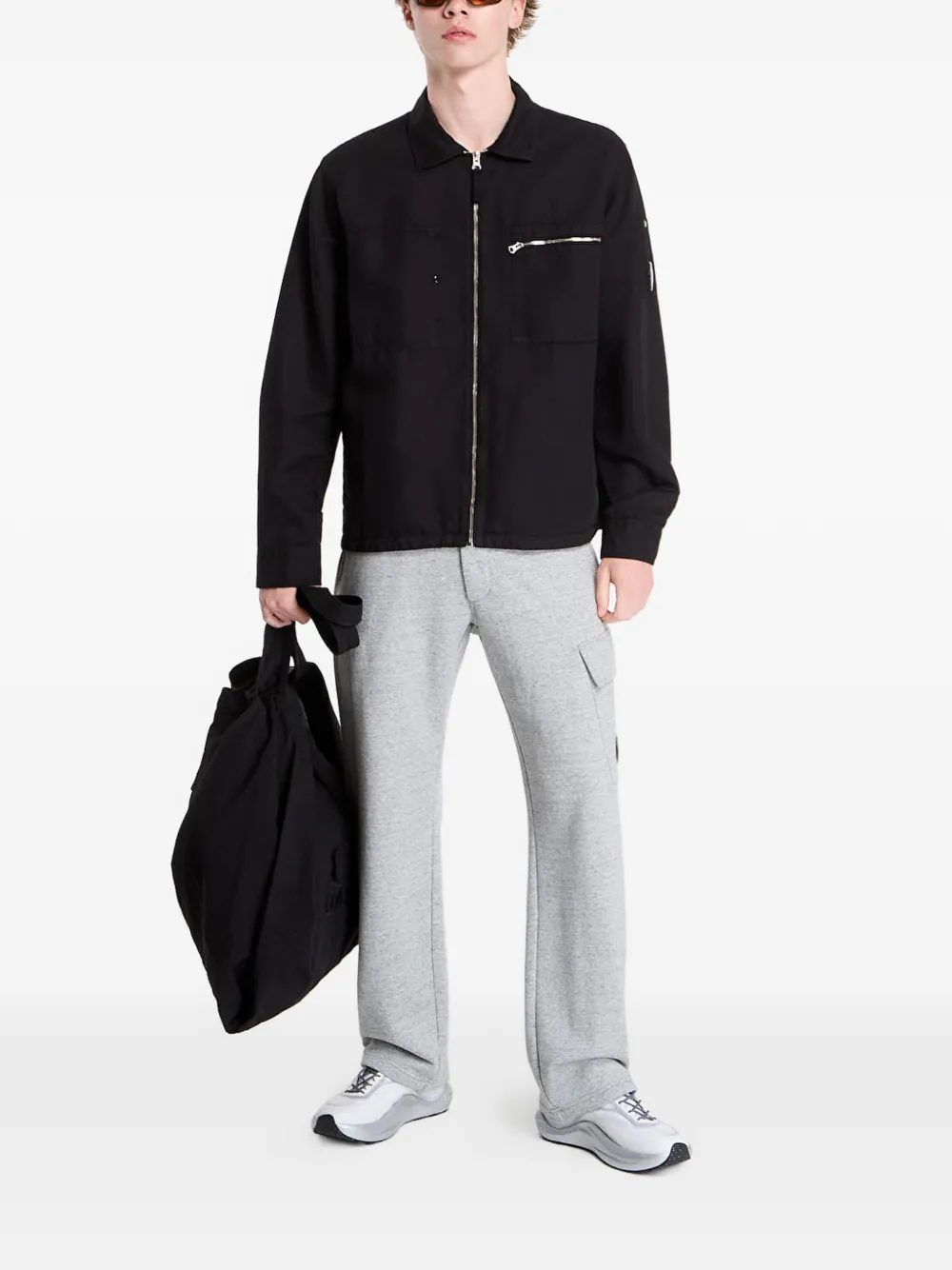 C.P. Company Fleece cargo trainingsbroek met reliëf Grijs