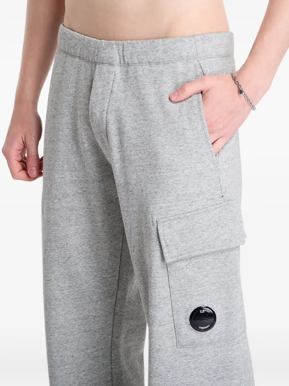 C.P. Company Fleece cargo trainingsbroek met reliëf Grijs