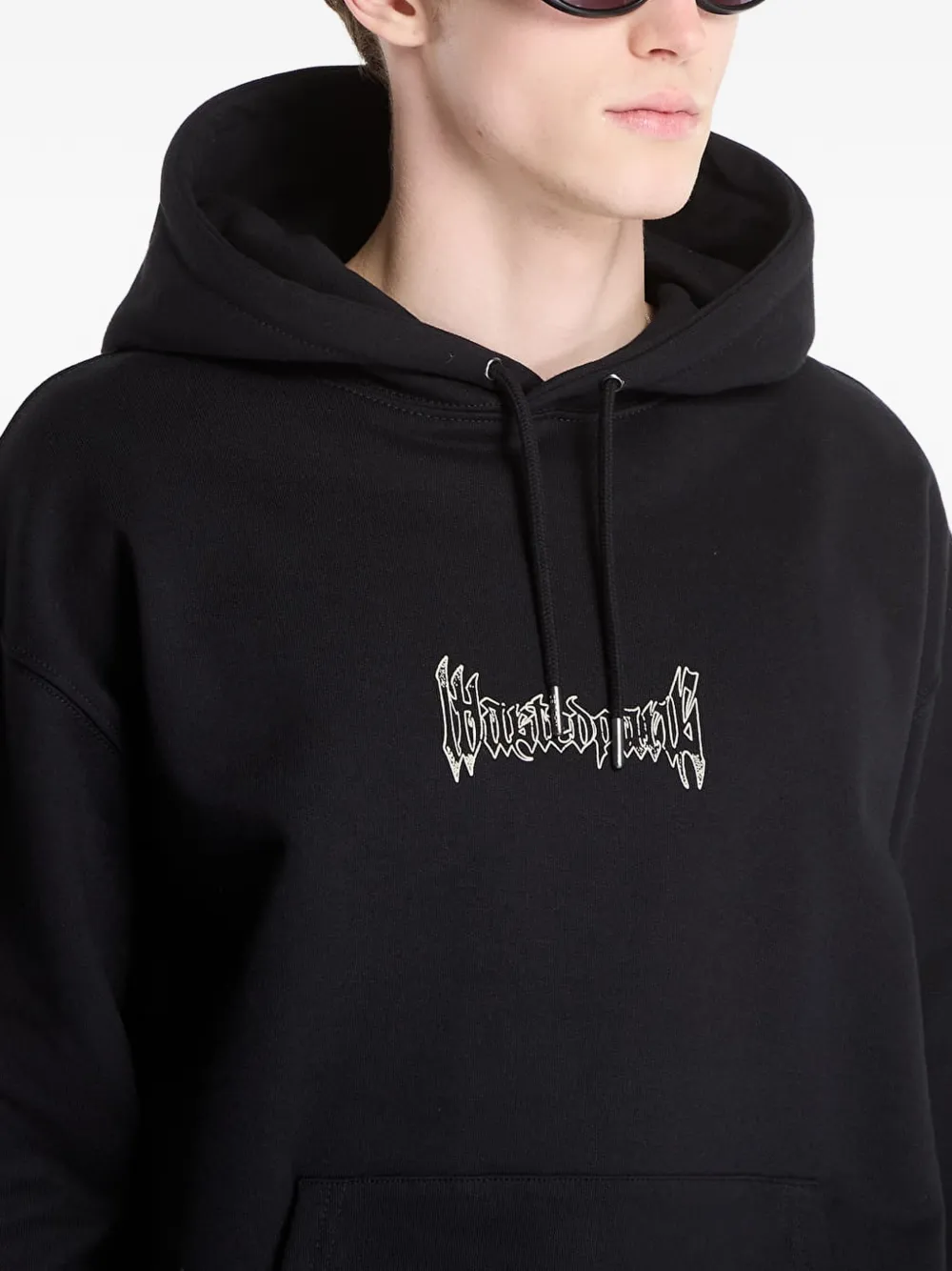 WASTED Hoodie met geborduurd logo en slangenprint Zwart