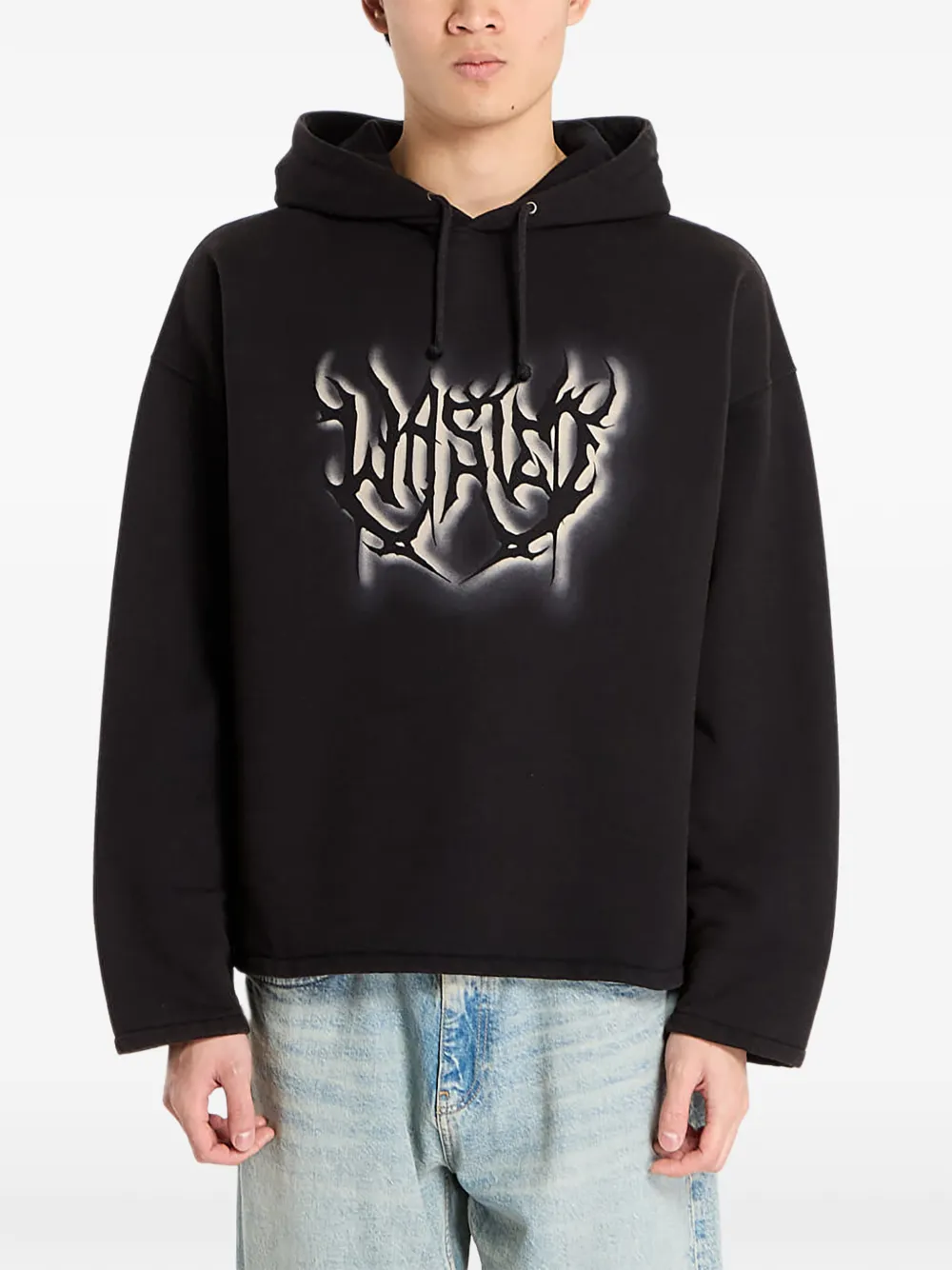 WASTED logo-print hoodie - Nero