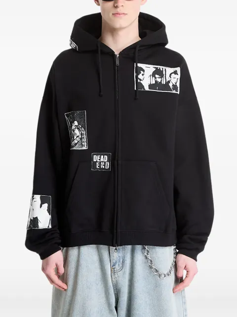 WASTED patch-detail zip hoodie