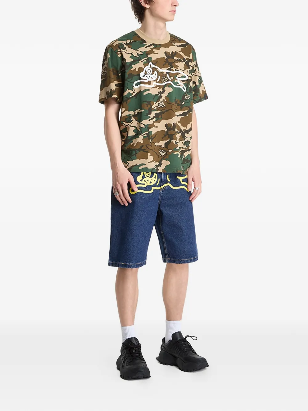 Billionaire Boys Club Ice Cream Denim shorts met print Blauw