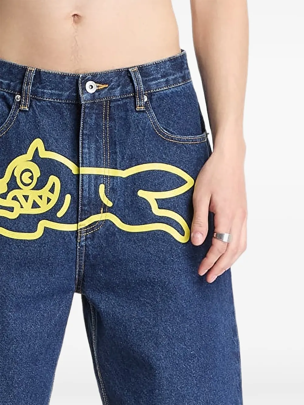 Billionaire Boys Club Ice Cream Denim shorts met print Blauw