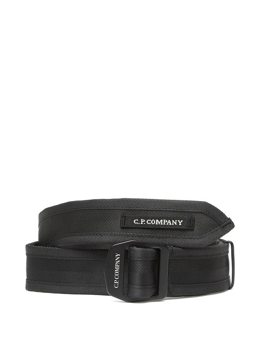 C.p. Company Herringbone-tape Belt In Black
