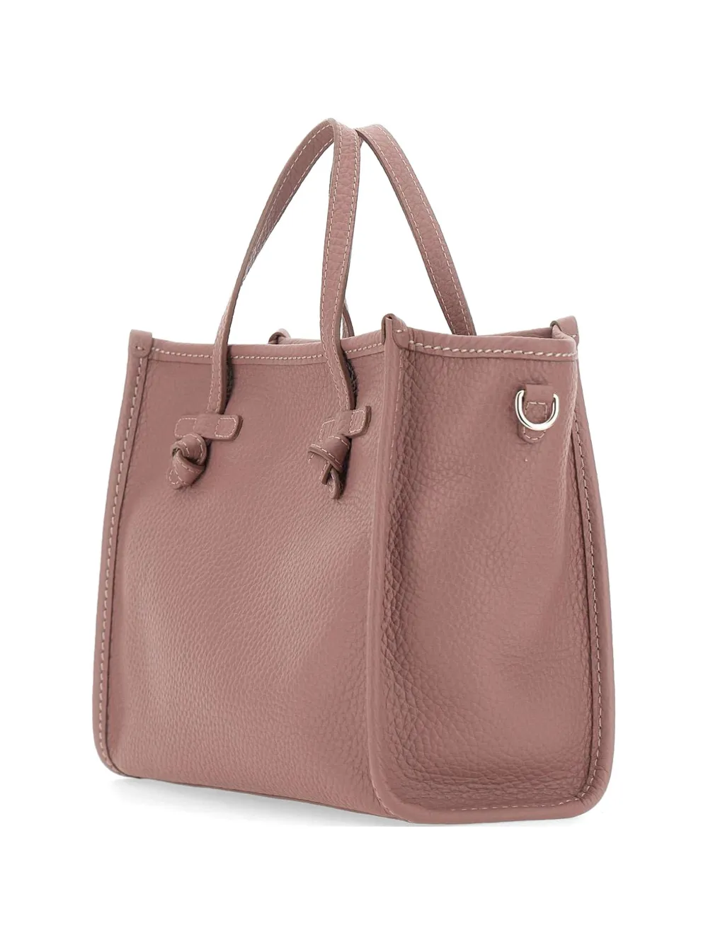 MARCELLA CLUB Miss Marcella grain leather tote bag - Rosa