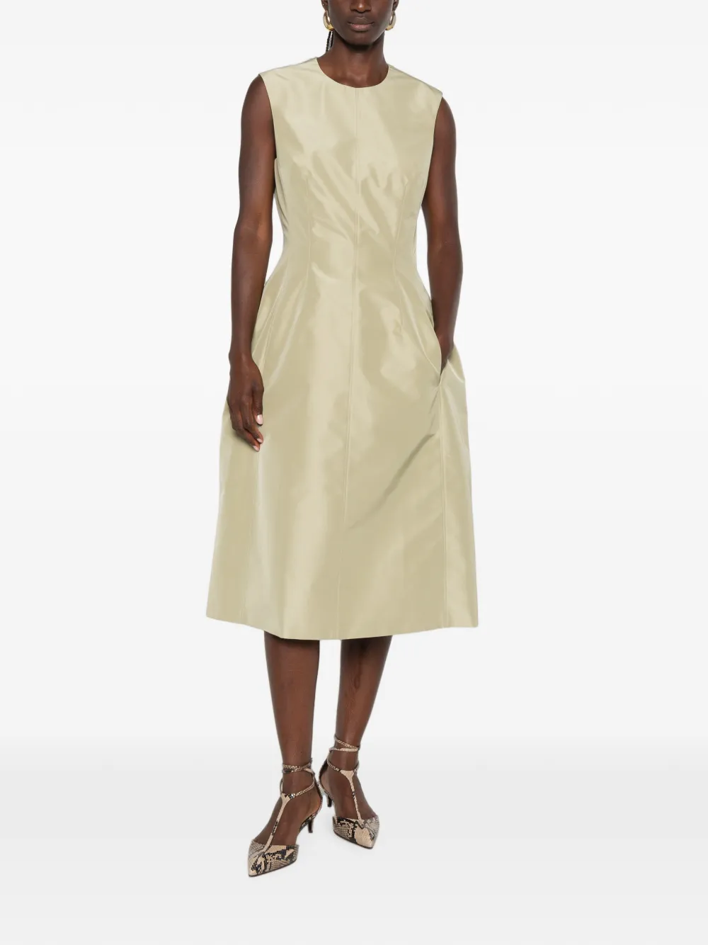 Jil Sander Mouwloze midi-jurk Groen