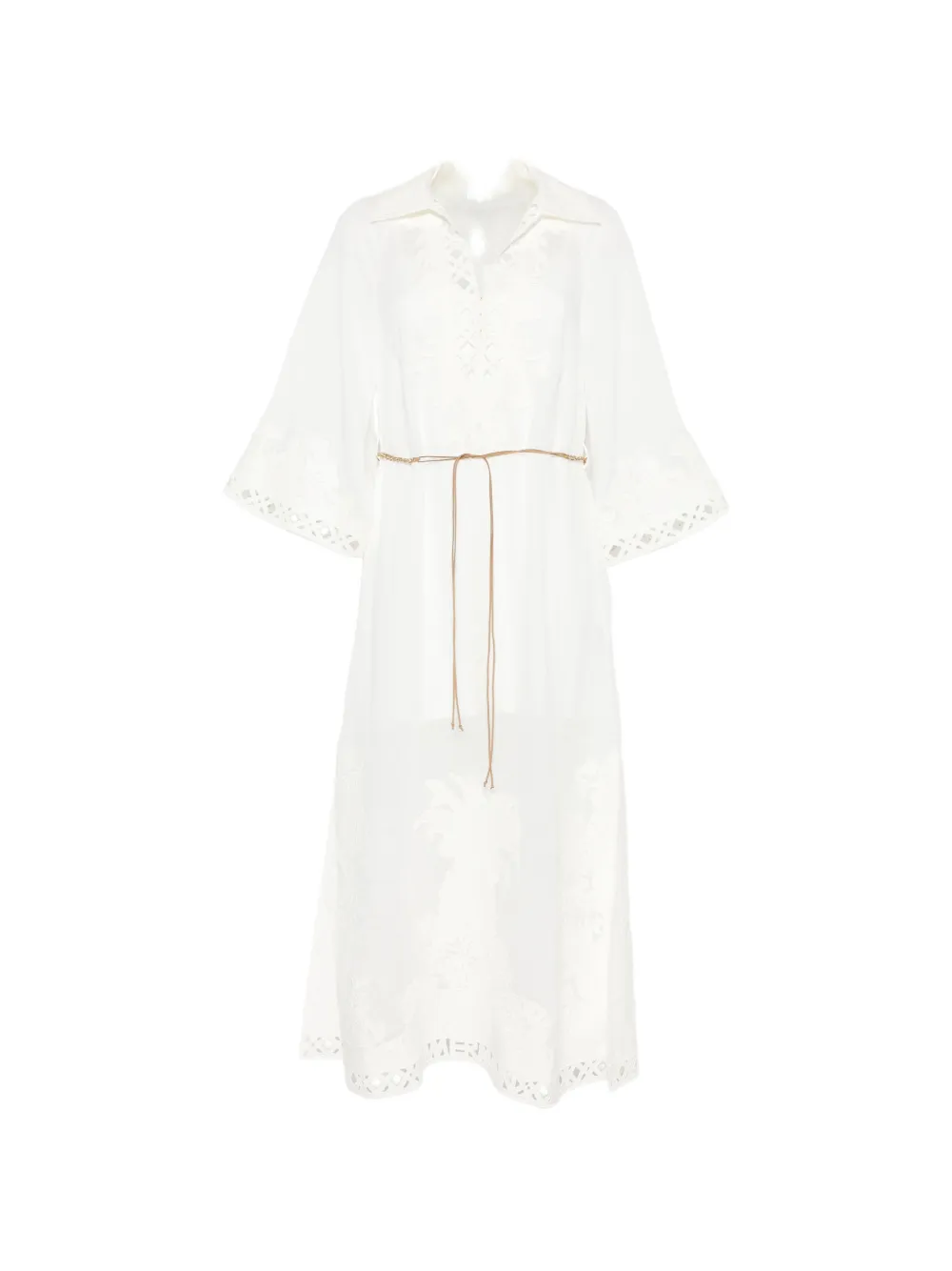 ZIMMERMANN Indra embroidered lace-trim maxi dress - Weiß