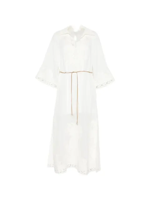 ZIMMERMANN Indra embroidered lace-trim maxi dress