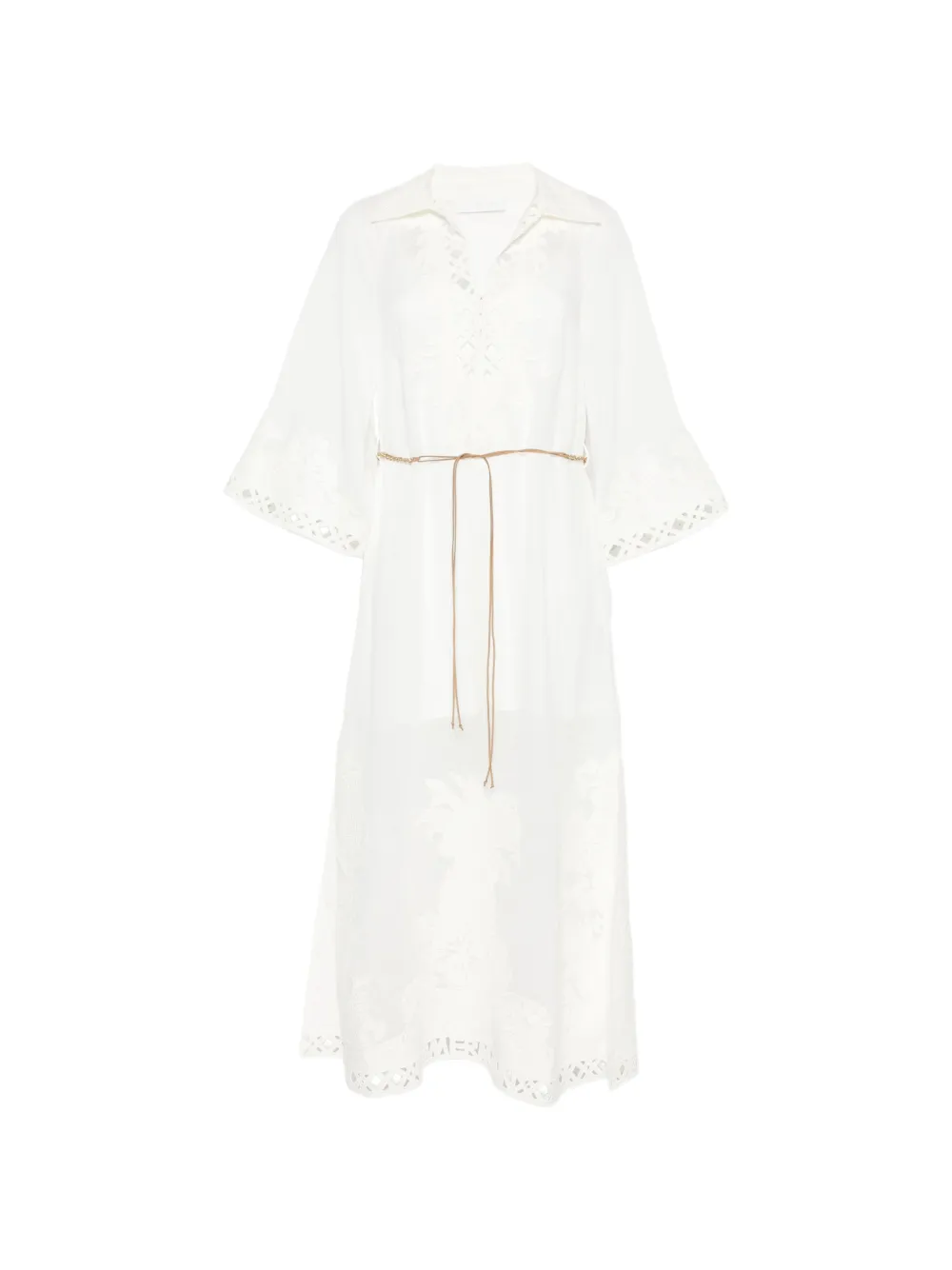 ZIMMERMANN Indra embroidered lace-trim maxi dress - Weiß