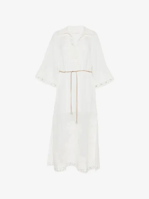 ZIMMERMANN Indra embroidered lace-trim maxi dress