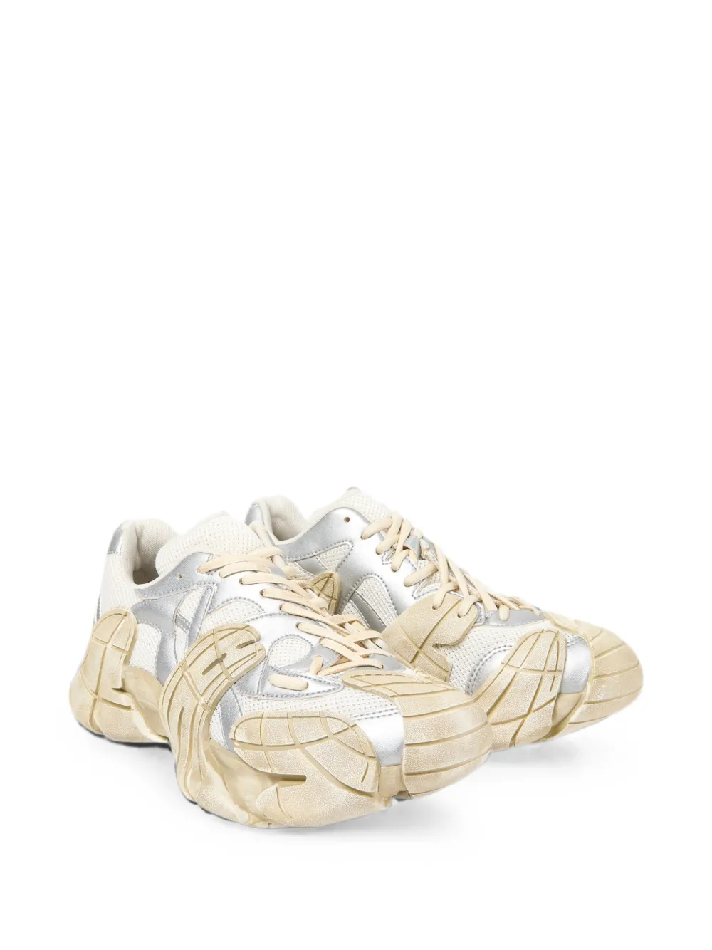 CamperLab Tormenta low-top sneakers met mesh vlak Beige
