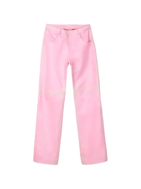 CamperLab pantalon en cuir à empiècements