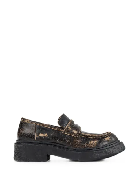 CamperLab Vamonos crackled leather loafers