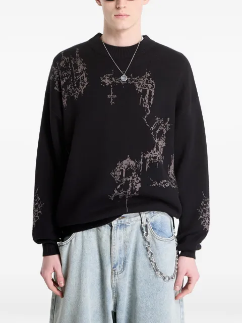 WASTED Stronghold graphic-knit sweater